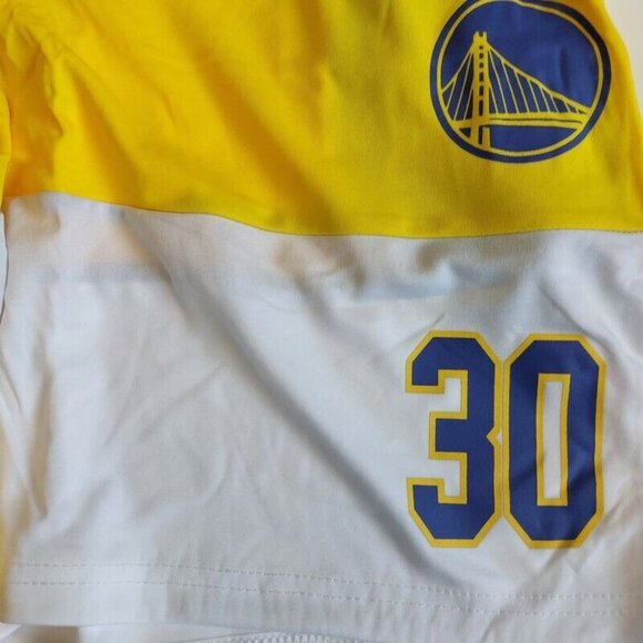 Golden State Warriors Mens M Basketball Shorts Stephen Curry Blue Yellow White - Picture 2 of 4
